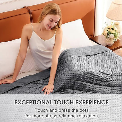 Grey Weighted Blanket for Adults 20lbs, 48"x72", Twin Full Size Cooling Minky Heavy Throw Blanket for 130-220lbs, Soft Winter Thick Big Blankets Weighted Comforter Gift for Sleeping