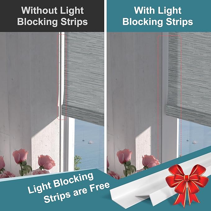 Motorized Blinds with Remote,Light Filtering Smart Roller Shades with App,Voice Control,Thermal Insulated Automatic Blinds,Electric Shades with USB/Solar Pannel.Filter Jacquard Grey