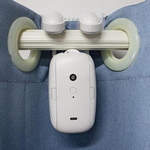 Automatic Curtain Opener and Closer Single - Roman Rod Rail Smart Curtain Opener Robot, Low Noise APP Control Electric Curtain Track for Home Office