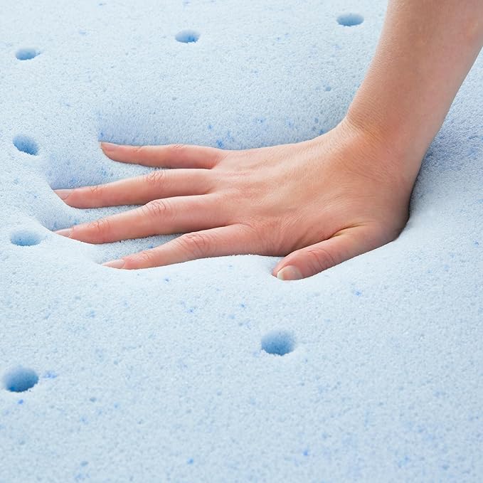 LUCID 4 Inch Gel Memory Foam Mattress Topper-Ventilated Design-Ultra Plush-Twin