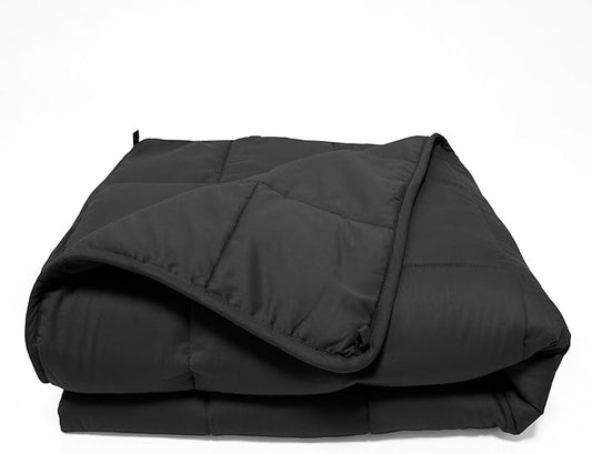 Superior Microfiber Weighted Blanket, Perfect for Adults, Heavy Blankets, Warm, Cozy, Comfy Bedding, Bedroom, Couch Throw, Blankets for Lounging, Modern Quilted Blanket, 60" x 80", 15 Pounds, Black