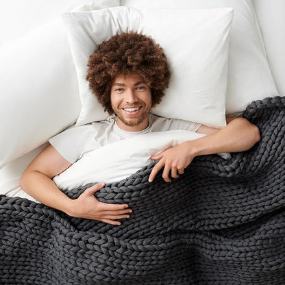 Bearaby Heavy Weight Weighted Ocean Polyfill Hugger Blanket (Asteroid Grey, 25 lbs.)