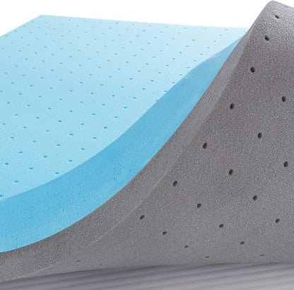 Maxzzz Full Mattress Topper,4 Inch Ventilated Design Memory Foam Queen Mattress Topper,Cooling Gel Infused Swirl Foam Pad for Pressure Relief Back Pain, CertiPUR-US Certified