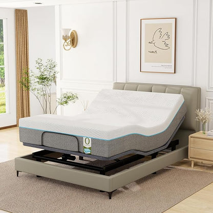 Vipbear Queen Adjustable Beds with Thickened Frame, Adjustable Bed Frame with with Wireless Remote, Separate Head/Foot Lift, Massage, Zero Gravity,USB Ports, Adjustable Bed Bases with Sturdy Metal