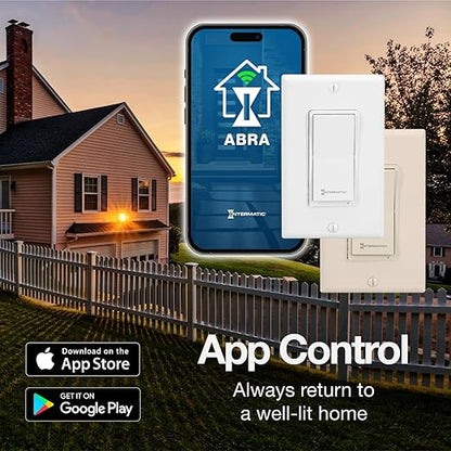 Intermatic Smart Wi-Fi Switch – Matter Certified, Compatible with Alexa, Google Home & Siri, Single-Pole & 3-Way Compatible - Automate Lights & Motor Loads, 2.4 GHz Wi-Fi Only, No Hub Required