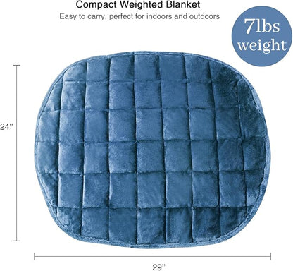 Alomidds Weighted Blanket 7lbs for Adults, Cozy Breathable Weighted Lap Blanket, Small Weighted Blanket Travel, Weighted Lap Pad for Sofa, Couch, Bluish Gray, 29" x 24"