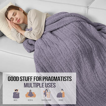 Full Size Heated Blanket, Electric Heated Blanket with 6 Heating Levels & 1-10 Hours Adjustable Timer, Ultra Soft and Thick Washable Full Electric Blanket for Bed, 72"X84", Gray Violet