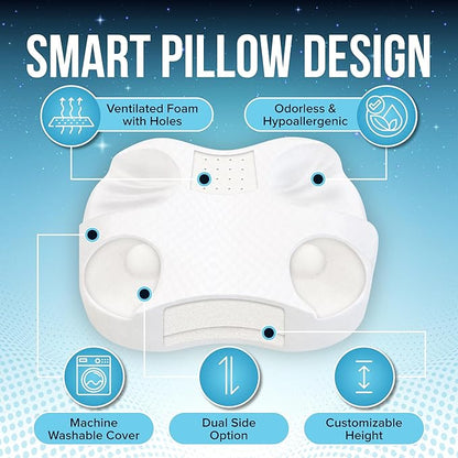 JJ CARE CPAP Pillow for Side and Back Sleepers with Pillowcase (Pack of 1), 3 Layered Design and Adjustable Height CPAP Pillow, CPAP Masks Users (2 Removable Layer)