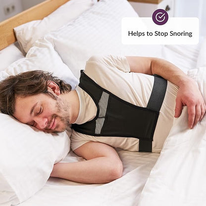 Anti Snoring Device | Positional Sleep Apnea Device | Side Sleep Trainer to Stop Snore | Includes Ball to Prevent Back Sleeping | Positional Therapy for Snoring Relief | Adjustable, Lightweight Vest