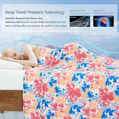Topcee Weighted Blanket for Adults (15 lbs, 48" x 72") Twin Size Soft Cooling Heavy Blanket Sleeping, Apply to 130-160 lbs Body, Thick Breathable Blanket with Glass Bead, Easy Care