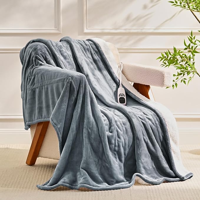 Heated Blanket Electric Blanket Full 72"x84" Heating Blanket with 9 Heating Levels 10 Timer Modes Auto-Off Fast Heating Overheat Protection ETL Certified Machine Washable Gift