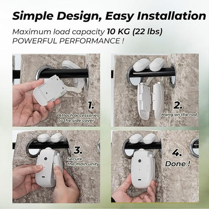 Smart Curtain Openers with Remote Control, High Performance Motor for Roman, T/U-Shaped Tracks Automated Opening and Closing (WiFi 2PK)