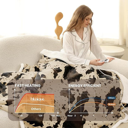 Heated Blanket Full Blanket - Fast Heating Electric Blanket, Soft Flannel Heated Full with 4 Time Settings,10 Heating Settings, Warm Gifts for Women & Mom & Grandma(72"x84"Light Brown)