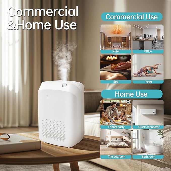 2025 Upgrade WiFi Smart Scent Air Machine for Home, Hotel, Spa, Office, 1500 Sq. Ft Coverage, Cold Air Diffuser, Waterless Essential Oil Diffuser, 400ML Bluetooth Hotel Collection Diffuser (White)