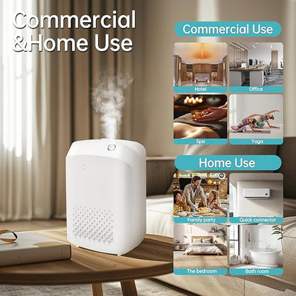 2025 Upgrade WiFi Smart Scent Air Machine for Home, Hotel, Spa, Office, 1500 Sq. Ft Coverage, Cold Air Diffuser, Waterless Essential Oil Diffuser, 400ML Bluetooth Hotel Collection Diffuser (White)