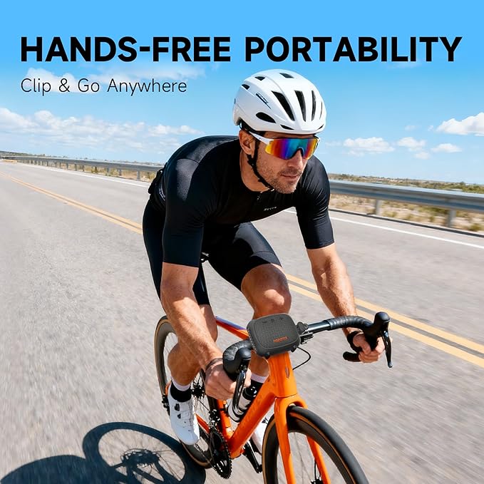 Bike Speakers,IPX7 Waterproof Portable Speaker Bluetooth Wireless with 11H Playtime,TWS Pairing,Built-in Strap for Ebike,Fishing,Shower,Camping,Travel Gift