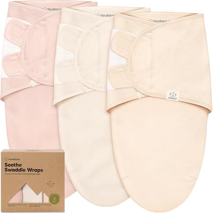 3-Pack Organic Baby Swaddle Sleep Sacks - Swaddles for Newborns, Infant 0-3 Months, Baby Girls, Boys, Soft & Snug Newborn Sleep Sack, Nursery Swaddling Blankets (Angelic, XS)