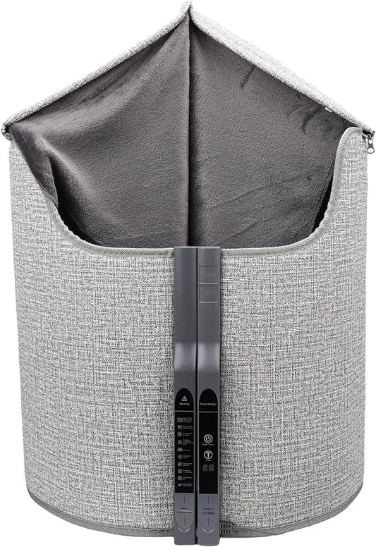 Zunate Foldable Leg Warmer With Soft Blanket, Small Personal Space Heater with Smart Timing and Temperature Control, Electric Space Heater with Two Heating Modes for Office Home (US Plug 110V)