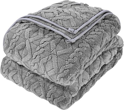 VEVOR Weighted Blanket, 20 lbs, 60 x 80 in Queen Size, Sherpa Fleece Heavy Blanket with Glass Beads, Soft Warm Cozy Fluffy Touch, for 200-250 lbs Adults, Improve Sleep Quality, Grey