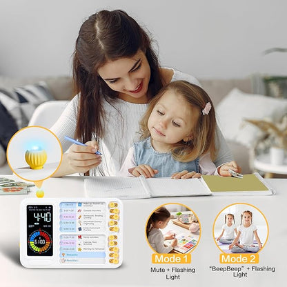 12/24 Hour Switching Task Timer, Timer for Kids, Visual Schedule for Kids with Autism, Visual Schedule for Kids, Time Management Tools, Autism Increase Self-Regulation, with 99-Minute Countdown