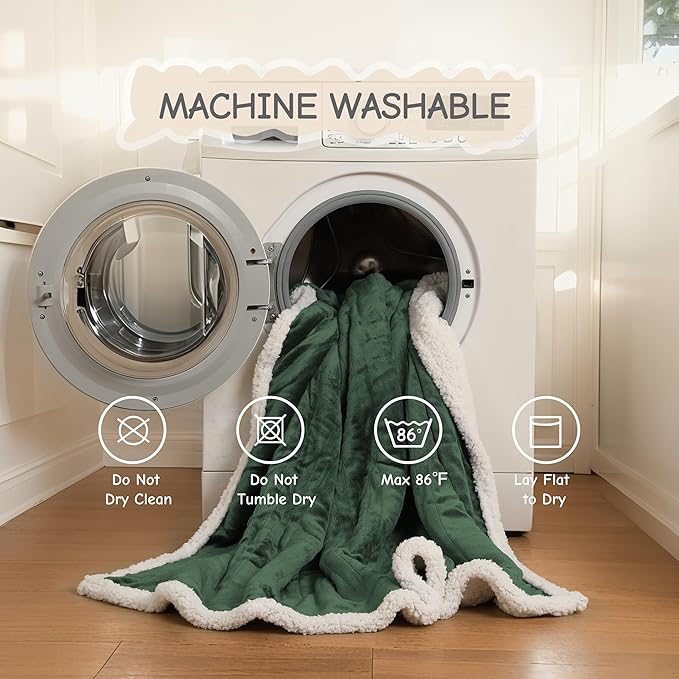 Electric Heated Blanket Full Size 72"x84", Soft Flannel with Overheat Protection, 9 Adjustable Heat Settings & 10-Hour Auto-Off Timer, Fast Heating for Winter Comfort, Dark Green