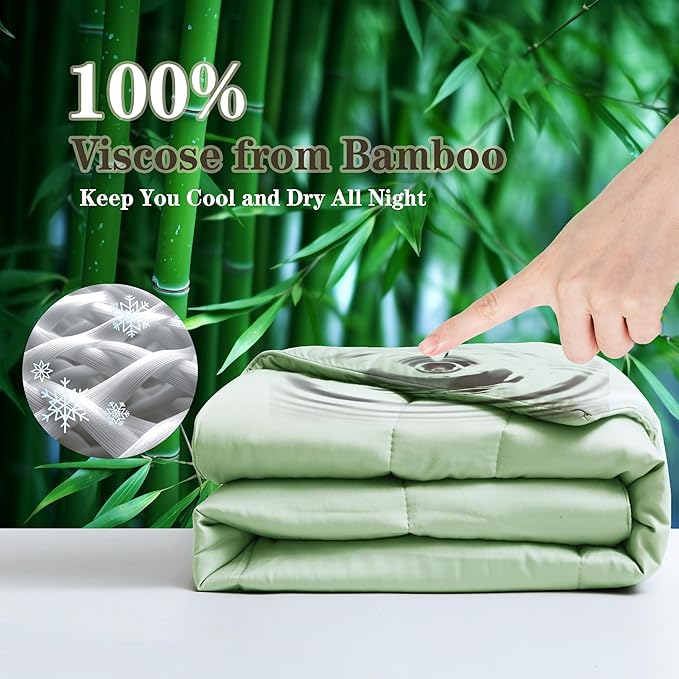Bamboo Viscose All Season Comforter/Blanket - Ultra Soft & Breathable Comfort - Perfect Medium Weight for Snuggling Without Overheating - Enjoy Cozy Sleep All Night