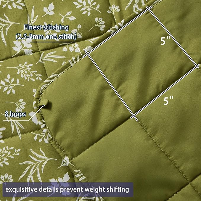 25 lbs weighted blanket Queen Size for Adults (60”x 80”, Sage) Cooling Heavy Blanket for Sleeping Perfect for 240-260 lbs, Winter Thick Breathable Blanket with Premium Glass Bead, Machine Washable