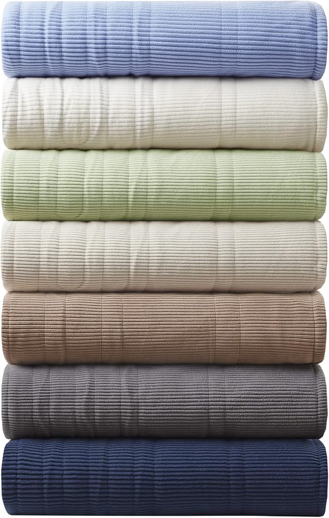 Beautyrest Electric Blanket Luxurious Micro Fleece Ultra Soft Ribbed Textured, Cozy and Snuggly Cover for Cold Weather, Fast Heating, Auto Shut Off, 20 Level Heat Setting Controller, Twin, Ivory