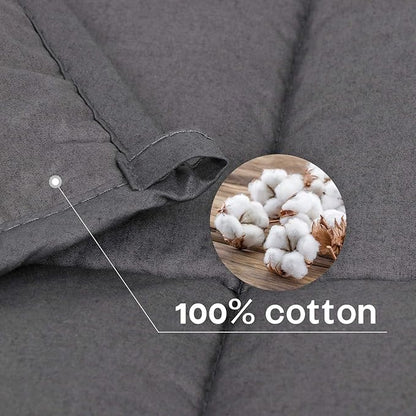 Nova Microdermabrasion Weighted Blanket (15 lbs, 48”x72” Grey) Cooling Breathable Heavy Blanket for Adults All Season Microfiber Material with Glass Beads Soft Thick Comfort Blanket