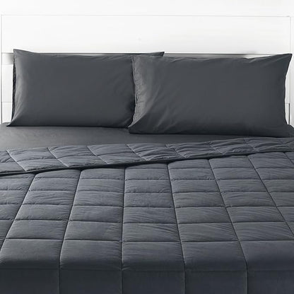 TONGDADA California King Size Weighted Blanket | 90''x108'',25lbs | Perfect for Couples | Premium Cotton Material with Glass Beads | Dark Grey