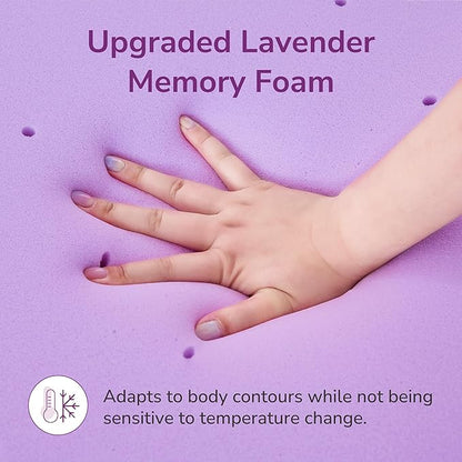 3 Inch Twin XL Lavender Infusion Memory Foam Mattress Topper for Relaxing Sleep, Ventilated & Pressure Relieving, CertiPUR-US Certified, Medium Firm Topper in a Box, Twin XL Size, 38"x80"