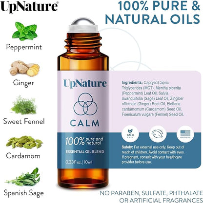UpNature Calm Essential Oil Roll On - Self Care Relaxation Gifts for Women - 100% Natural Aromatherapy Blend