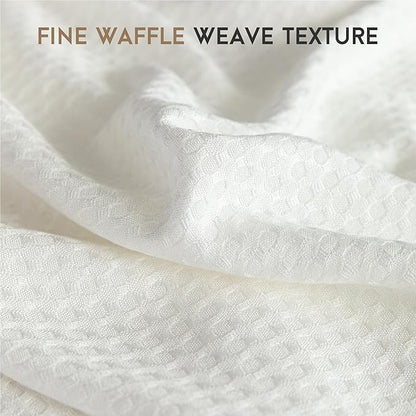 AmyHomie Cooling Waffle Blanket Queen Size, 100% Rayon Derived from Bamboo, Cool Summer Blanket for Hot Sleepers Soft Comfy Lightweight Blankets for All Seasons(White, 90×90in)