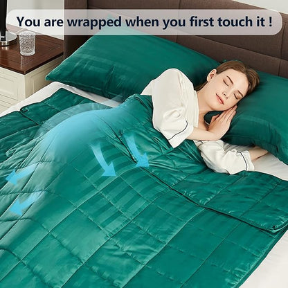 Weighted Blanket King Size (88"x104" 25lbs),Ultra Soft and Cozy Cooling Weighted Blanket King Size for Adult,Heavy Blanket with Machine Washable Soft Blanket, Green