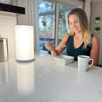 Light Therapy Lamp, Bundle - 10,000 LUX at 12 Inches - LED Sun Lamp Mood Light and Sunlight with 360 Degree Therapy to Fight Low Energy and Sunlight Deprivation, White