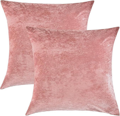 PHF Truly Velvet Throw Pillow Covers, 24"x24", No Insert, 2 Pack Color Gradient Cushion Covers, Ultra Soft Cozy Square Covers Shell for Home Decorative, No Shedding, No Pilling, Pink