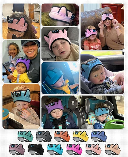 Kids Headphones, Bluetooth Headphones Adjustable Headband for Kids, Wireless and Wired Playback 3.5 MM Jack for School, Kids Headset for Girls Boys, Kindle Tablet Cellphones Airplane Travel Sleep