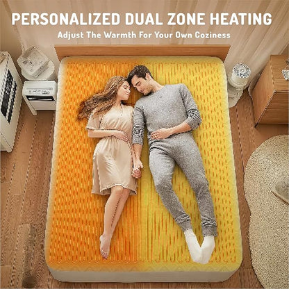 California King Heated Mattress Pad - Degrees of Comfort Electric Bed Warmer with Dual Controllers, 6 Heating Levels, 10-Hour Auto Shut-Off, Breathable Air-Layer, 72" x84