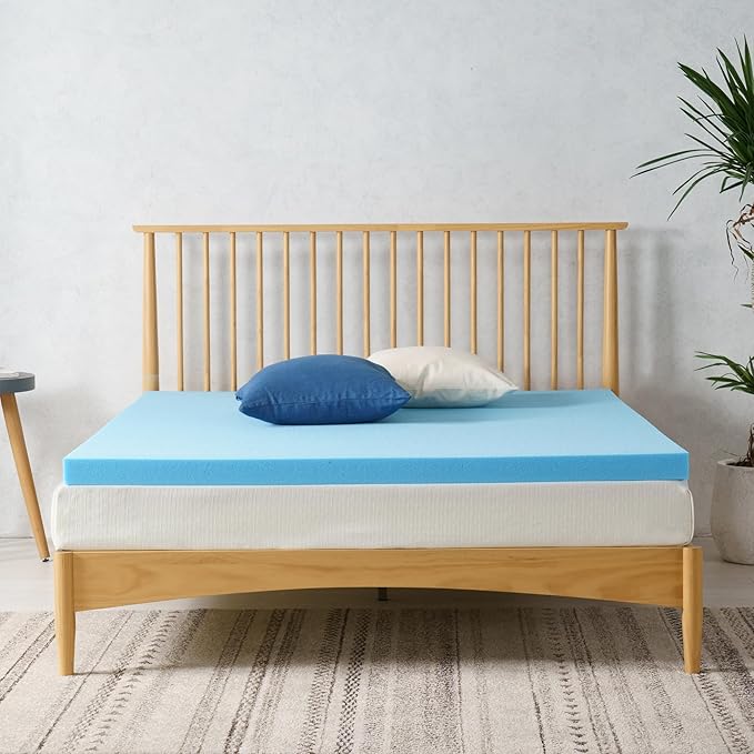 ZINUS 2 Inch Green Tea Cooling Gel Memory Foam Mattress Topper, Smaller, More Convenient WonderBox Packaging, Cooling Gel Foam, CertiPUR-US Certified, Twin XL