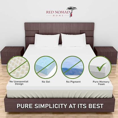 Memory Foam Mattress Pad 4 Inch - Twin Size Mattress Topper for Back Pain Relief. Breathable, Comfortable Cooling Bed Pad/Made in The USA