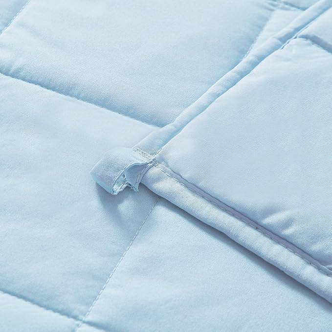 MOTRIP Weighted Blanket for Adults Queen Size 15 lbs, Cooling Blanket for Hot Sleepers, Machine Washable Soft Bed Blanket with Premium Glass Beads, 60''x80'' 15 Pounds Blue