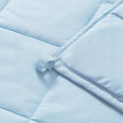 MOTRIP Weighted Blanket for Adults Queen Size 15 lbs, Cooling Blanket for Hot Sleepers, Machine Washable Soft Bed Blanket with Premium Glass Beads, 60''x80'' 15 Pounds Blue