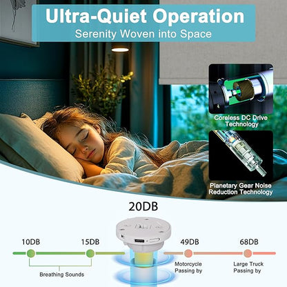 BERISSA Motorized Blinds with Remote,No Drill Dual-Control(Manual + Remote) Electric Roller Blinds for Indoor Windows,Linen Fabric,Automatic Shades for Windows Home Office,Custom Color,Custom Size