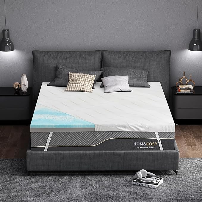 3 Inch Queen Firm Mattress Topper for Pain Relief, Premier Cooling Gel+Bamboo High-Density Support Memory Foam Mattress Topper, Firm with Ice Silk Cover, CertiPUR-US