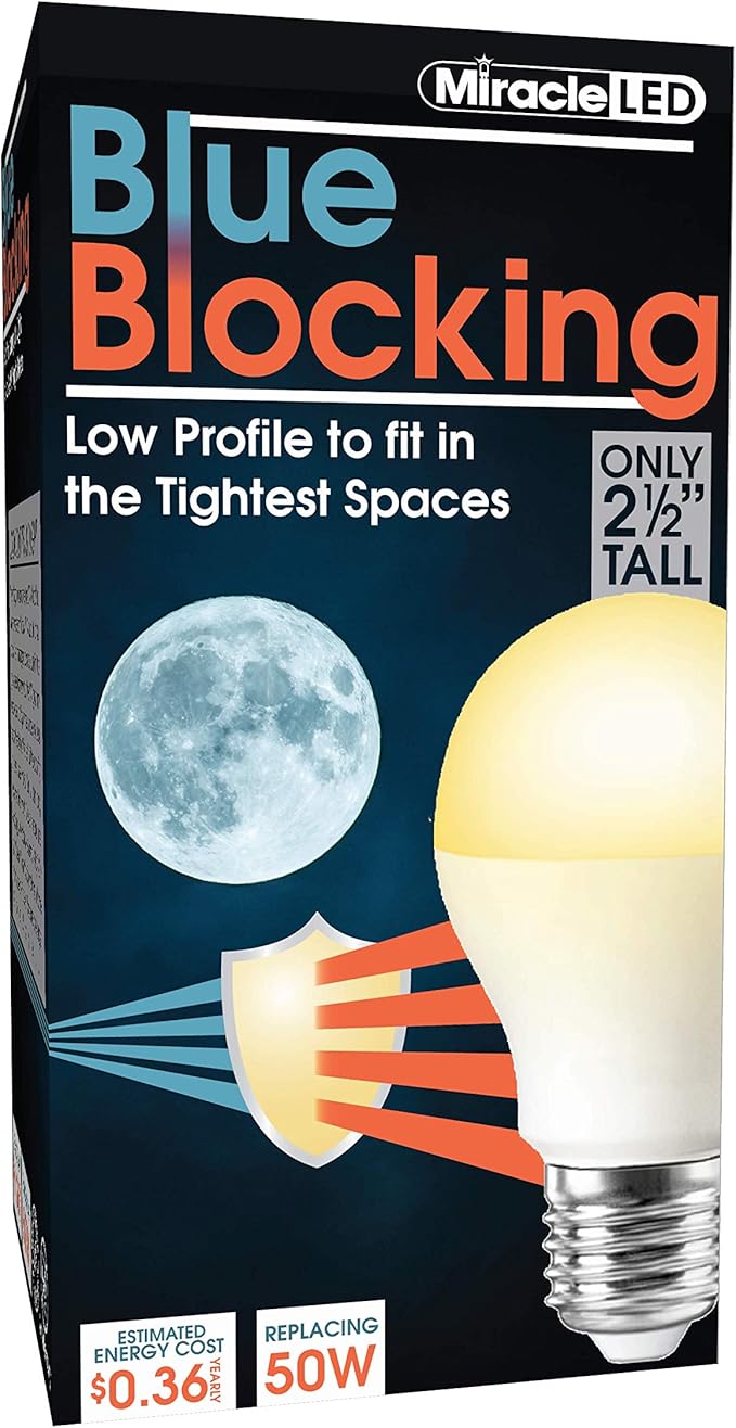 MiracleLED 604666 3W Blue Blocking Bulb, Single-Pack, Low-Profile
