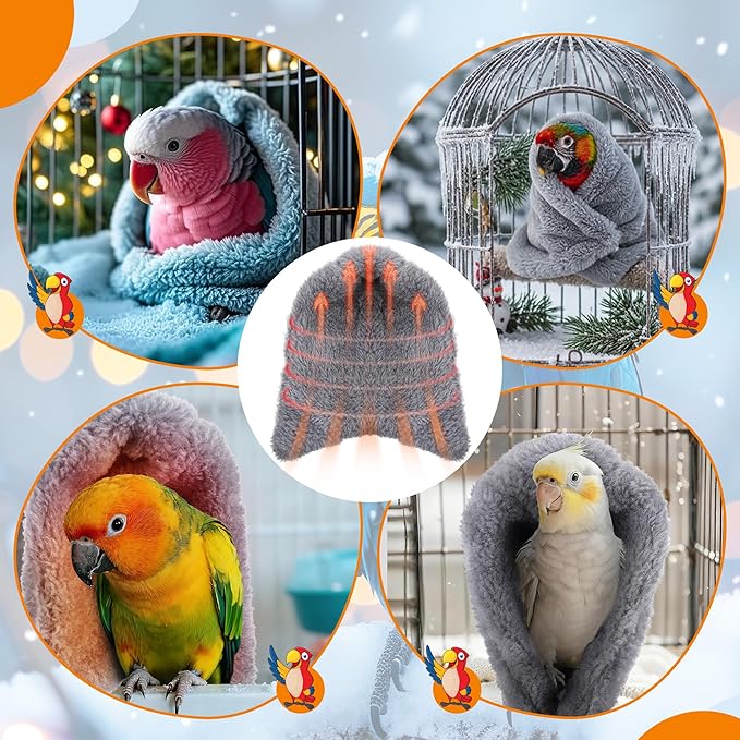 Dreyoo Snuggle Up Bird Cage Heater for Parrot and Small Birds,5V Low Voltage Heated Bird Perch with Constant Temperature Control & Anti Bite Line, Cozy Corner Warmer Blanket Cage Accessory (5.5"×5")