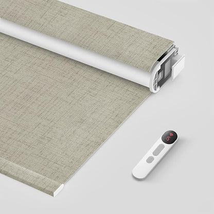 Bringnox No Drill Motorized Blinds with Remote,Blackout Windows,with Apple Homekit,Alexa,Google, with App,Voice Control Custom Size