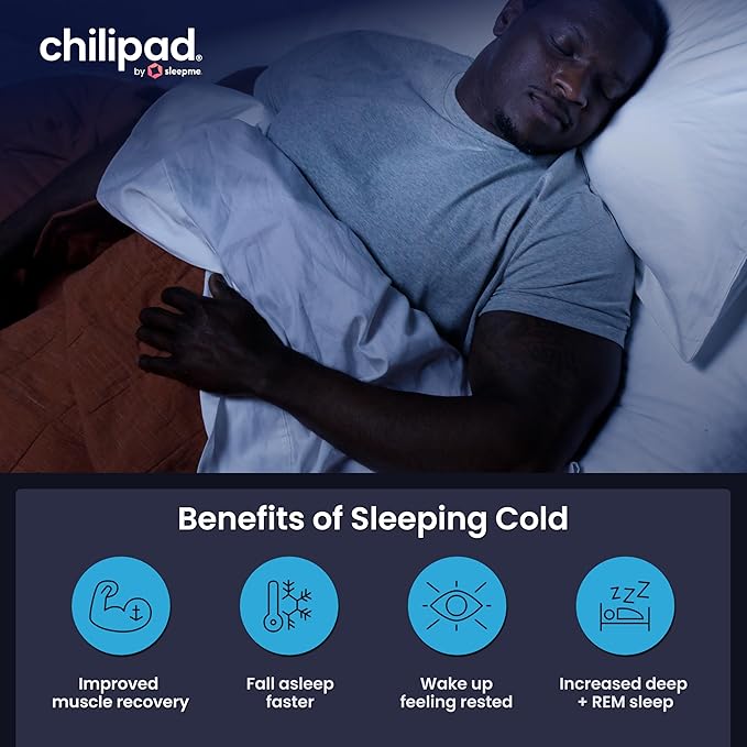Chilipad Cube Bed Cooling System - Cooling & Heating Mattress Topper, Custom Bed Temperature, Cool Sleep Enhancement, Temp Range of 60-115°F, ME Half Cal King Bedsize (36" W x 84" L), Model CP508