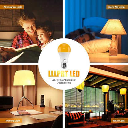 7W LED Light Bulbs, 2 Pack 1600K Amber Warm White Night Light, Blue Light Blocking, Energy Saving, 45W Replacement, Sleep Aid E26 Base Light Bulb for Bedroom, Baby Nursery Room, Non-Dimmable