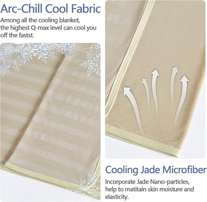 Guohaoi Cooling Blanket (90"x90"Queen Size) for Hot Sleepers and Night Sweats,100% Oeko-Tex Certified,Arc-Chill Q-Max >0.5 Cool Fiber,Ultra Cold Breathable,Comfortable,All-Season.